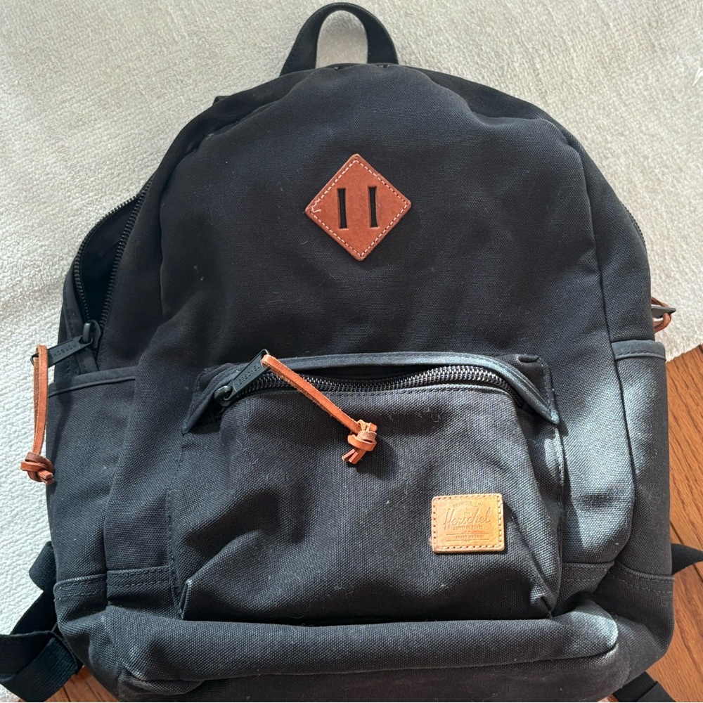 Hershel Supply Co black canvas backpack